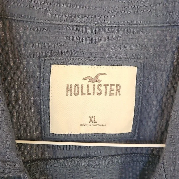 Hollister Men's Casual Blue Button Down Shirt, XL - Picture 2 of 5